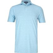 Peter Millar Crown Crafted Solano Floral Performance Jersey Golf Shirts - Tour Fit in Blue frost with a floral print