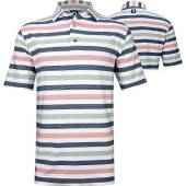 FootJoy ProDry Lisle Light Stripe Golf Shirts - FJ Tour Logo Available in White with twilight, racing red, and iron grey stripes