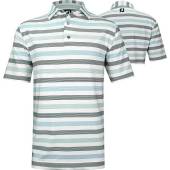 FootJoy ProDry Lisle Light Stripe Golf Shirts - FJ Tour Logo Available in White with lava, maui blue, and aqua stripes