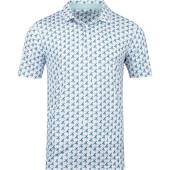 Puma MATTR Palms Golf Shirts in White glow with pacific green palm print
