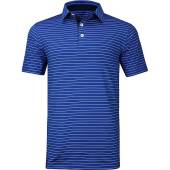 Puma MATTR Tucker Golf Shirts in Festive blue with white glow stripes
