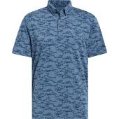Adidas Go-To Printed Golf Shirts in Arctic night with navy novelty print