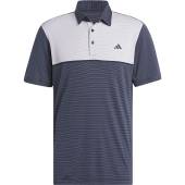 Adidas Core Color Block Golf Shirts in Collegiate navy with light blue chest color block