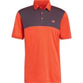 Adidas Core Color Block Golf Shirts in Bright red with navy chest color block
