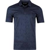 TravisMathew Warmer Tides Golf Shirts in Total eclipse navy with marble print
