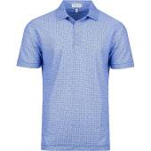 Peter Millar Shirley Performance Mesh Golf Shirts - Previous Season Style - ON SALE in Sapphire blue with geo print