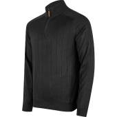 FootJoy Drop Needle Lined Half-Zip Golf Sweaters - FJ Tour Logo Available in Black
