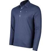 Criquet Range Jacquard Long Sleeve Golf Shirts in Navy