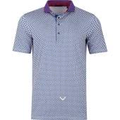 Greyson Clothiers Grey Wolf Golf Shirts in Pink sky with navy wolf print
