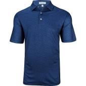 Peter Millar Citrus Smash Performance Jersey Golf Shirts in Sport navy with light blue print