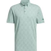 Adidas Go-To Novelty Golf Shirts in Collegiate green with white novelty print