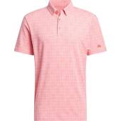Adidas Go-To Novelty Golf Shirts in Preloved scarlet pink with white novelty print