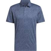 Adidas Fairway Jacquard Golf Shirts in Collegiate navy with novelty print
