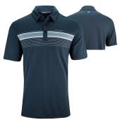 TravisMathew State Of The Art Golf Shirts in Total eclipse navy with grey chest stripes