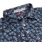 henry dean Sleepy Floral Print Performance Knit Golf Shirts - Tailored Fit