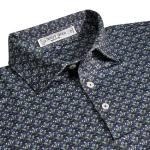 henry dean Floral Geo Print Performance Knit Golf Shirts - Relaxed Fit