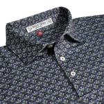 henry dean Floral Geo Print Performance Knit Golf Shirts - Tailored Fit