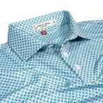henry dean Raymond Geo Print Performance Knit Golf Shirts - Tailored Fit