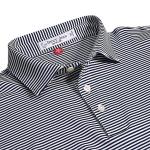 henry dean Two-Color Stripe Performance Knit Golf Shirts - Tailored Fit