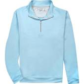 henry dean Lightweight Performance Quarter-Zip Pullovers - Classic Hem in Light Blue