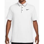 Nike Dri-FIT Tour Piping Golf Shirts in White with black