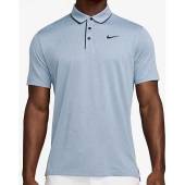 Nike Dri-FIT Tour Piping Golf Shirts in Light armory blue