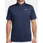 Nike Dri-FIT Tour Textured Golf Shirts - ON SALE in Midnight navy with white