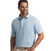 FootJoy FJ Nautical Flag Print Lisle Golf Shirts in Blue reef with deep reef and white