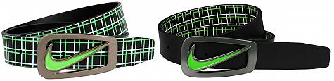 Nike Signature Swoosh Plaid Cutout Reversible Golf Belts - CLOSEOUTS