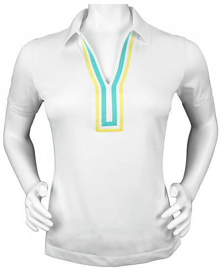 EP Pro Women's Tour-Dry Ribbon Trim Golf Shirts - CLEARANCE