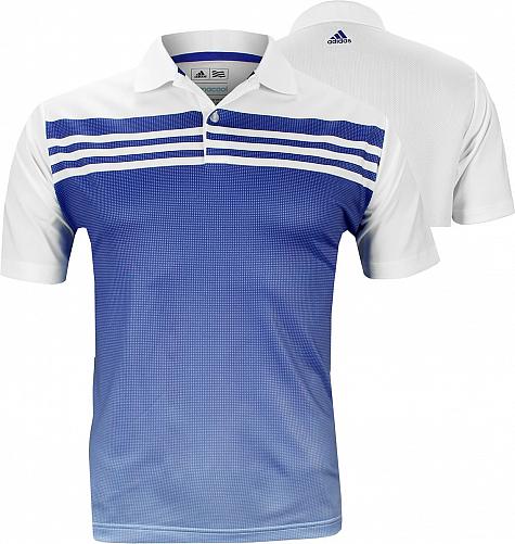 Adidas ClimaCool 3-Stripes Gradient Junior Golf Shirts - CLEARANCE