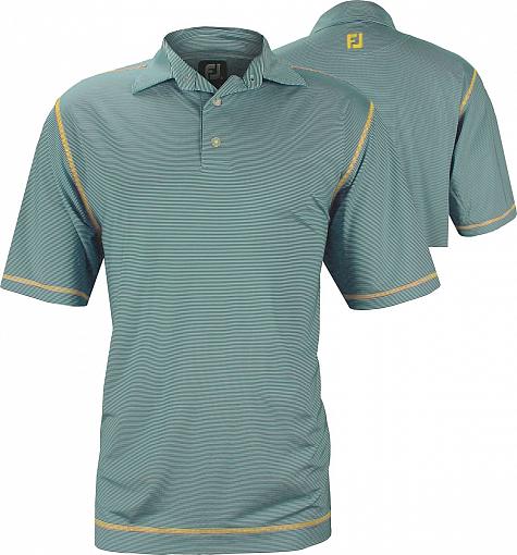 FootJoy Stretch Lisle Pinstripe Contrast Topstitch Golf Shirts - Sonoma Collection - ON SALE!