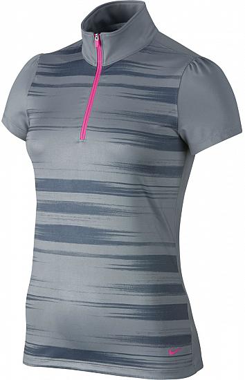 Nike Women's Dri-FIT Swing Stripe Mock Golf Shirts - CLOSEOUTS