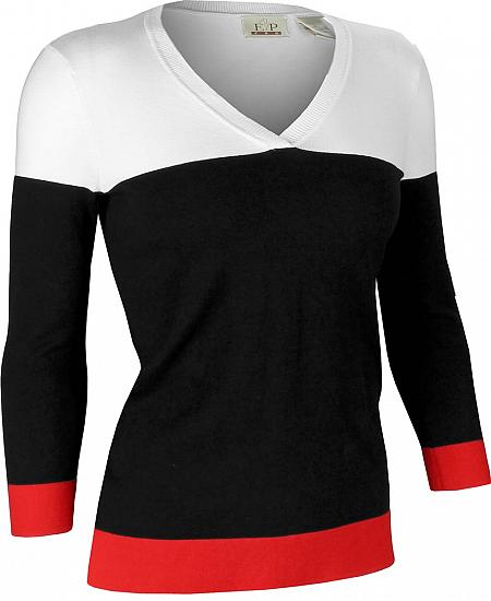 EP Pro Women's Color Block V-Neck Golf Sweaters - CLEARANCE