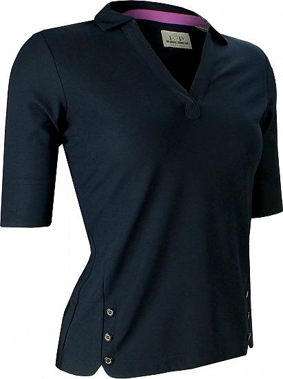 EP Pro Women's Tour-Tech Button Trim Three-Quarter Sleeve Golf Shirts - ON SALE!