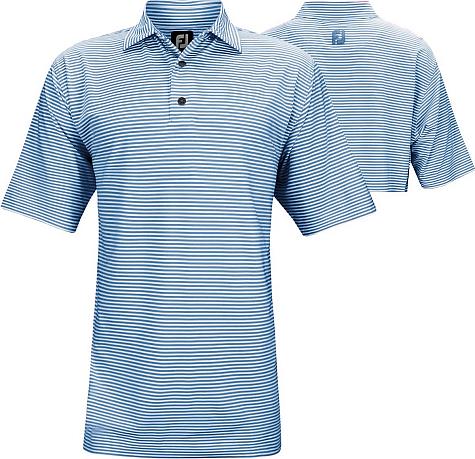 FootJoy ProDry Lisle Feeder Stripe Self Collar Golf Shirts - FJ Tour Logo Available