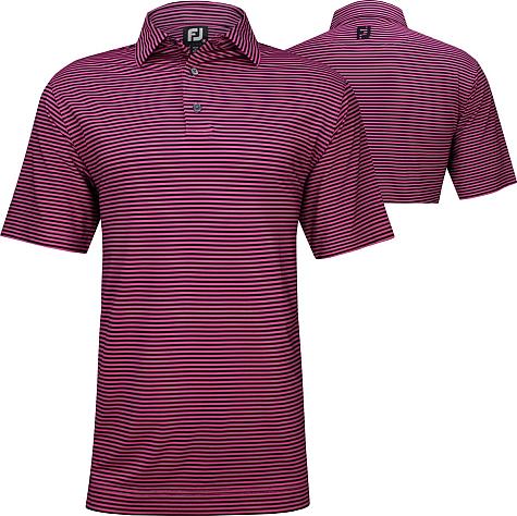 FootJoy ProDry Lisle Feeder Stripe Self Collar Golf Shirts - FJ Tour Logo Available - Previous Season Style