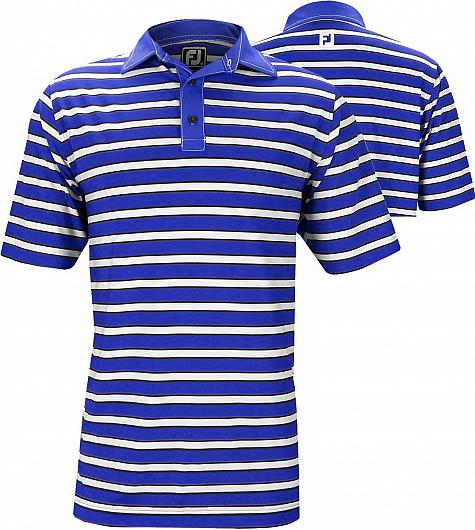 FootJoy Stretch Lisle Multi-Stripe Athletic Fit Golf Shirts - FJ Tour Logo Available