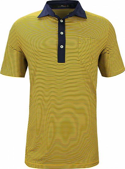 RLX Airflow Stripe Woven Detail Golf Shirts