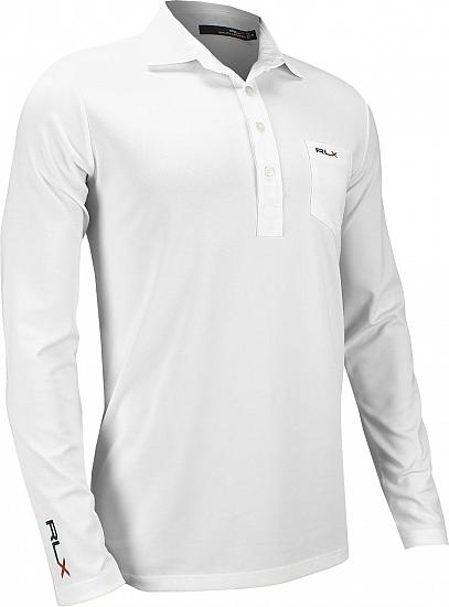 RLX Tech Pique Woven Detail Long Sleeve Golf Shirts
