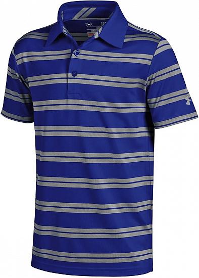 Under Armour Performance Stripe Junior Golf Shirts - ON SALE