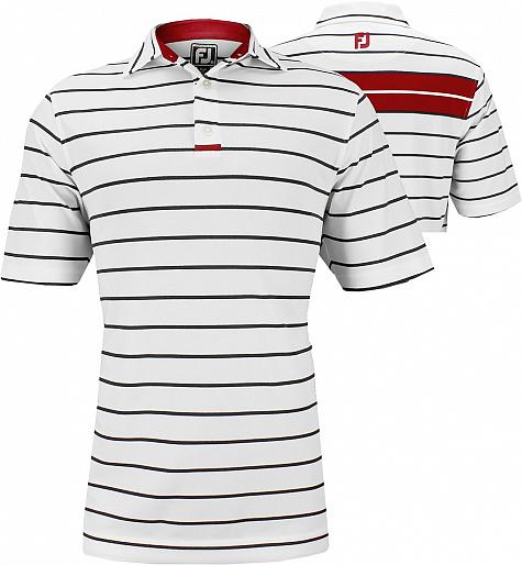 FootJoy Stretch Engineered Back Stripe Golf Shirts - Athletic Fit - FJ Tour Logo Available