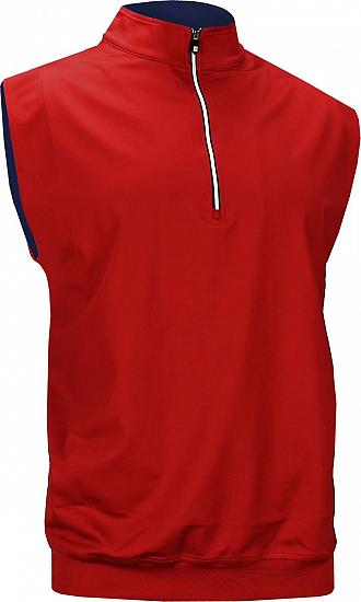 FootJoy Performance Half-Zip Jersey Pullover Golf Vests with Gathered Waist - Red - FJ Tour Logo Available - ON SALE