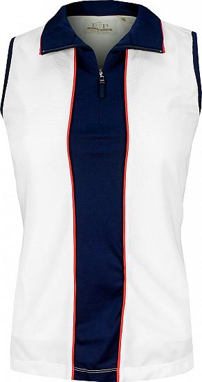 EP Pro Women's Tour-Tech Convertible Collar Color Block Sleeveless Golf Shirts - ON SALE