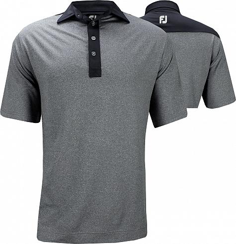 FootJoy Heather Lisle Solid Trim Self Collar Golf Shirts - Lexington Collection - FJ Tour Logo Available - ON SALE!