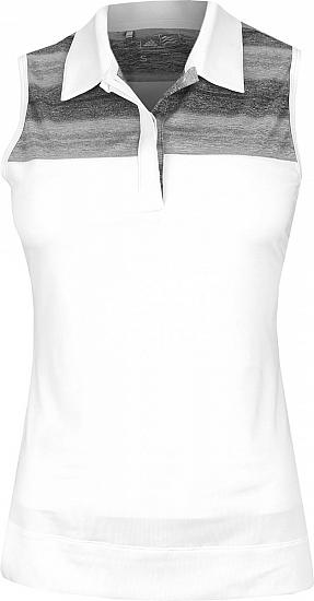Adidas Women's Melange Stripe Sleeveless Golf Shirts - CLEARANCE