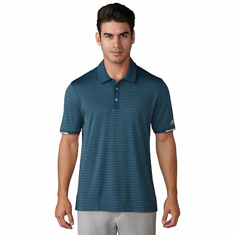 Adidas ClimaChill Tonal Stripe Solid Placket Golf Shirts - ON SALE