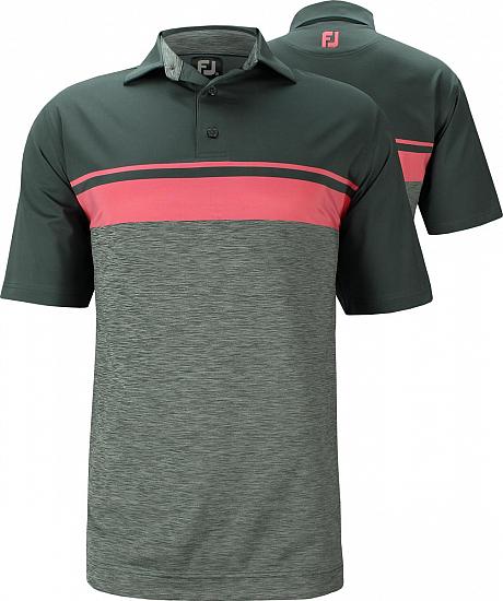 FootJoy Lisle Color Block with Space Dye Golf Shirts - Tucson Collection - FJ Tour Logo Available