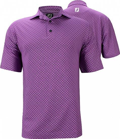 FootJoy Performance Lisle Tie Print Golf Shirts - Westchester Collection - FJ Tour Logo Available