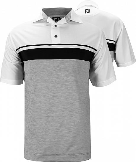 FootJoy Lisle Color Block with Space Dye Golf Shirts - Westchester Collection - FJ Tour Logo Available